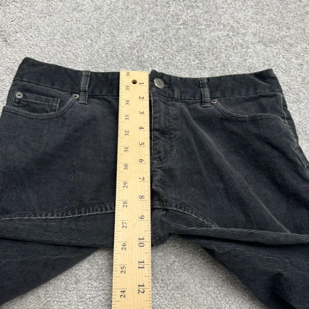 J.Crew Favorite Fit Corduroy Pants Womens 8 Short Charcoal Gray Mid Rise Stretch